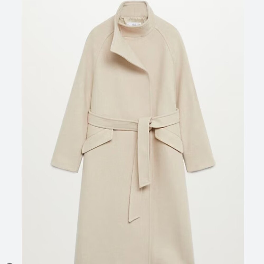 Mango belted wool coat
